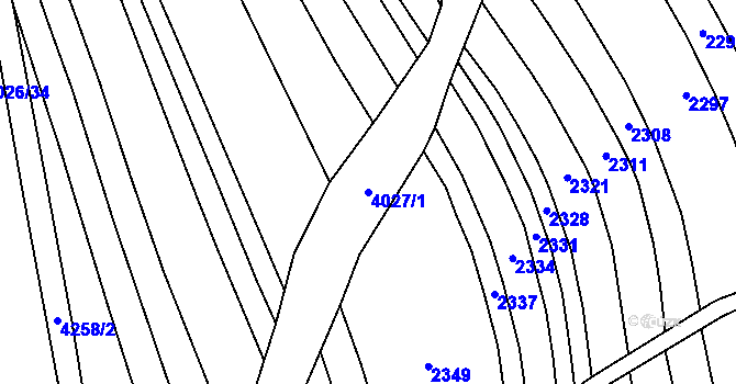 Parcela st. 4027/1 v KÚ Nemochovice, Katastrální mapa