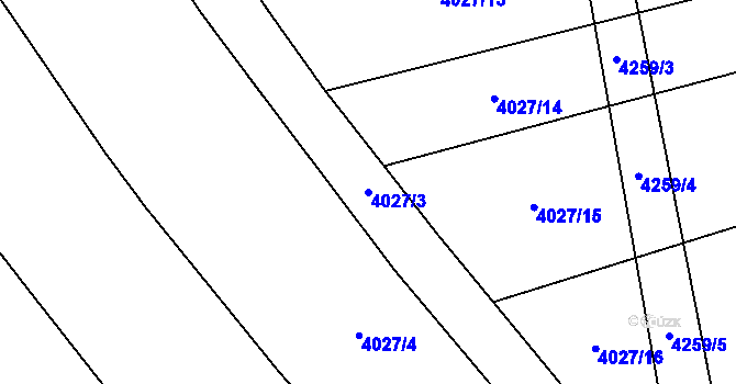 Parcela st. 4027/3 v KÚ Nemochovice, Katastrální mapa