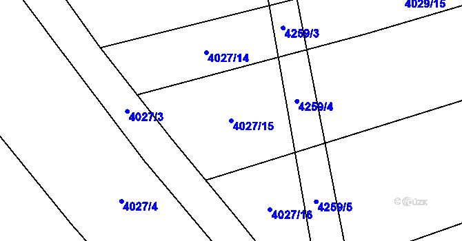 Parcela st. 4027/15 v KÚ Nemochovice, Katastrální mapa