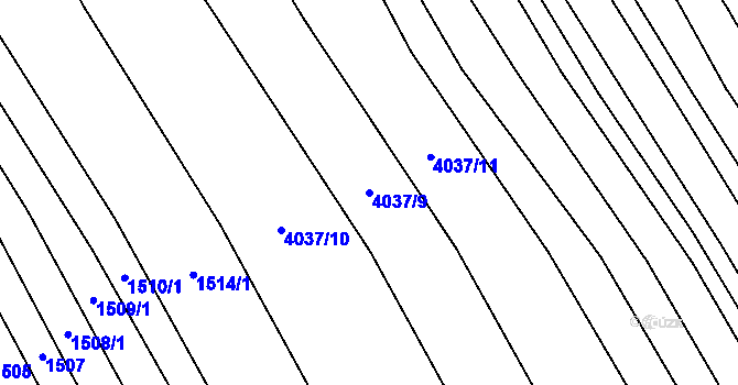 Parcela st. 4037/9 v KÚ Nemochovice, Katastrální mapa