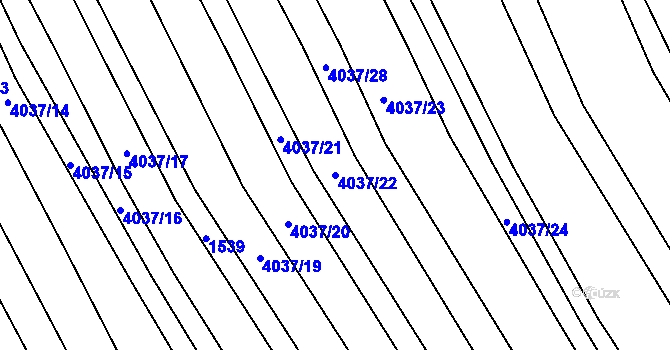Parcela st. 4037/22 v KÚ Nemochovice, Katastrální mapa