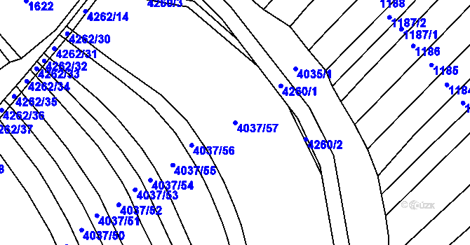 Parcela st. 4037/57 v KÚ Nemochovice, Katastrální mapa