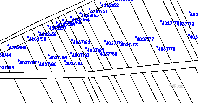 Parcela st. 4037/80 v KÚ Nemochovice, Katastrální mapa
