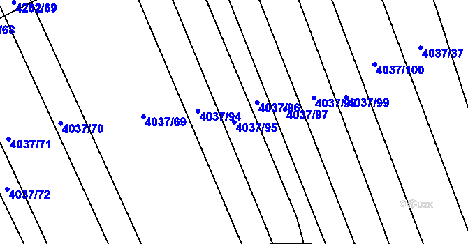 Parcela st. 4037/95 v KÚ Nemochovice, Katastrální mapa