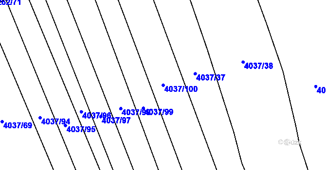 Parcela st. 4037/100 v KÚ Nemochovice, Katastrální mapa