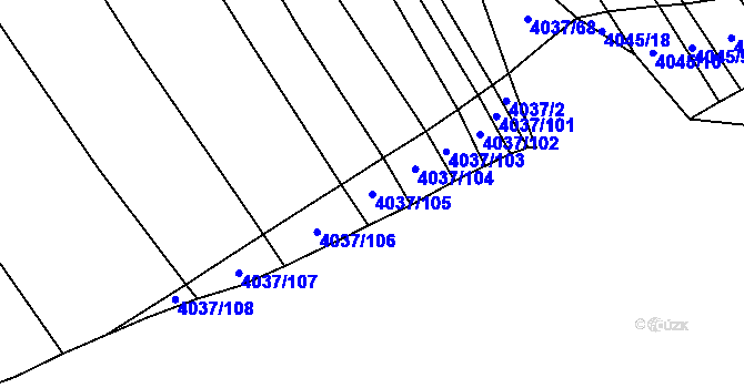 Parcela st. 4037/105 v KÚ Nemochovice, Katastrální mapa