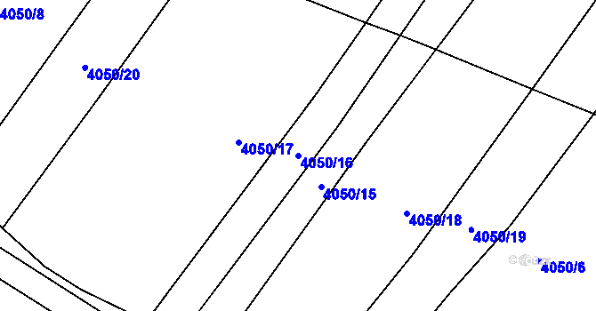 Parcela st. 4050/16 v KÚ Nemochovice, Katastrální mapa