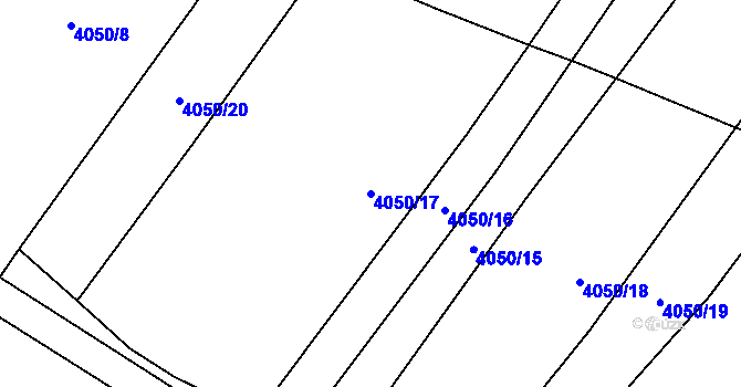 Parcela st. 4050/17 v KÚ Nemochovice, Katastrální mapa