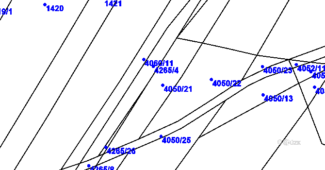 Parcela st. 4050/21 v KÚ Nemochovice, Katastrální mapa