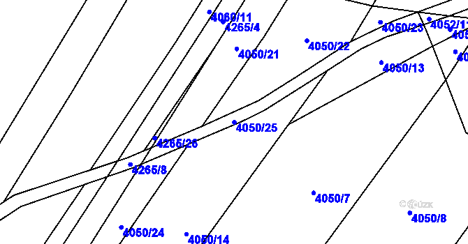 Parcela st. 4050/25 v KÚ Nemochovice, Katastrální mapa
