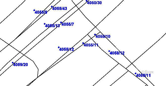 Parcela st. 4055/11 v KÚ Nemochovice, Katastrální mapa