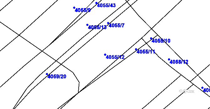 Parcela st. 4055/12 v KÚ Nemochovice, Katastrální mapa