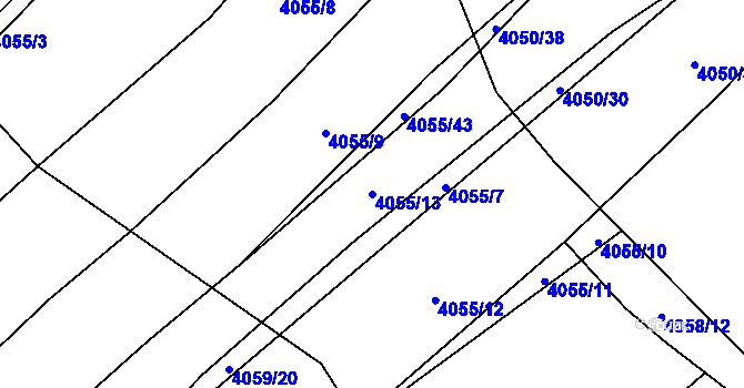 Parcela st. 4055/13 v KÚ Nemochovice, Katastrální mapa