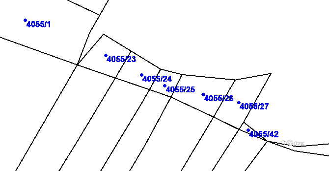 Parcela st. 4055/25 v KÚ Nemochovice, Katastrální mapa