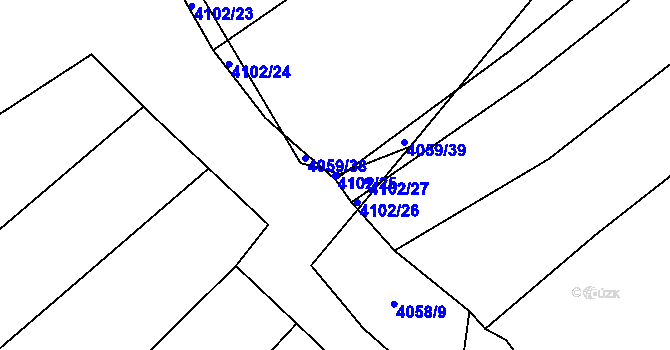 Parcela st. 4102/25 v KÚ Nemochovice, Katastrální mapa