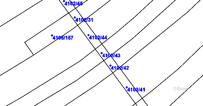 Parcela st. 4102/43 v KÚ Nemochovice, Katastrální mapa