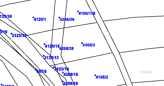 Parcela st. 4105/3 v KÚ Nemochovice, Katastrální mapa