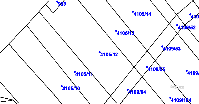 Parcela st. 4105/12 v KÚ Nemochovice, Katastrální mapa