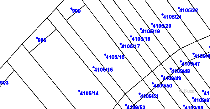 Parcela st. 4105/16 v KÚ Nemochovice, Katastrální mapa
