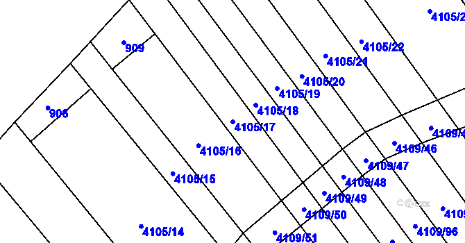 Parcela st. 4105/17 v KÚ Nemochovice, Katastrální mapa
