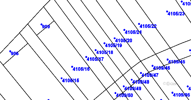 Parcela st. 4105/18 v KÚ Nemochovice, Katastrální mapa