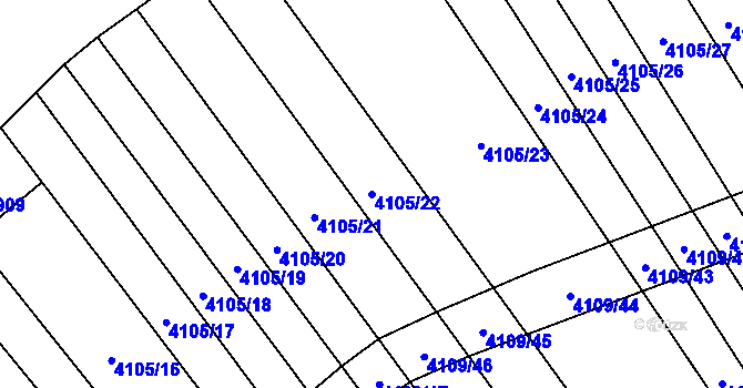 Parcela st. 4105/22 v KÚ Nemochovice, Katastrální mapa