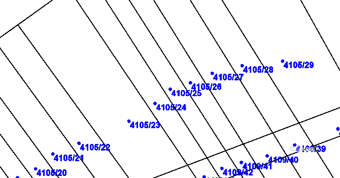 Parcela st. 4105/25 v KÚ Nemochovice, Katastrální mapa
