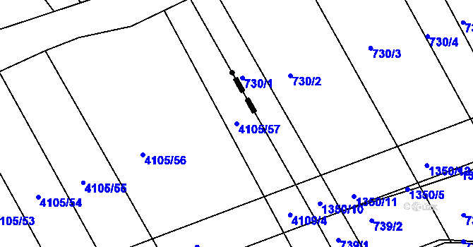 Parcela st. 4105/57 v KÚ Nemochovice, Katastrální mapa