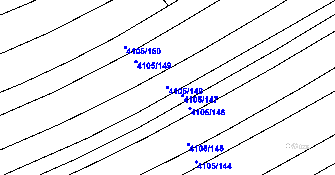 Parcela st. 4105/148 v KÚ Nemochovice, Katastrální mapa