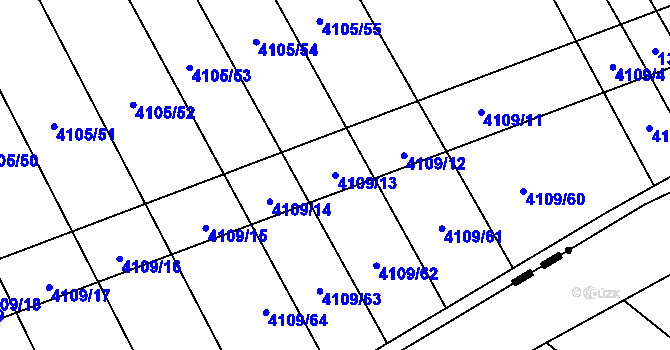 Parcela st. 4109/13 v KÚ Nemochovice, Katastrální mapa