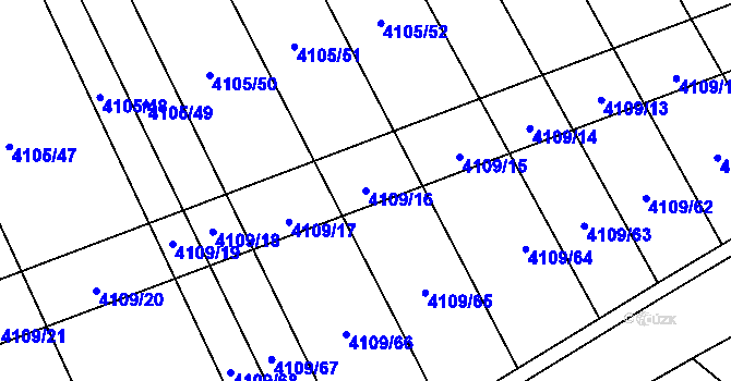 Parcela st. 4109/16 v KÚ Nemochovice, Katastrální mapa