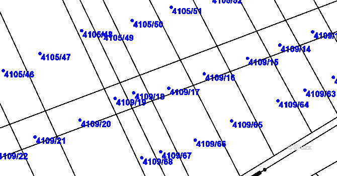 Parcela st. 4109/17 v KÚ Nemochovice, Katastrální mapa