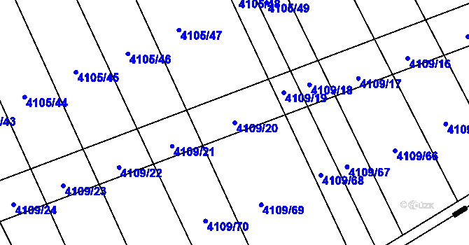 Parcela st. 4109/20 v KÚ Nemochovice, Katastrální mapa