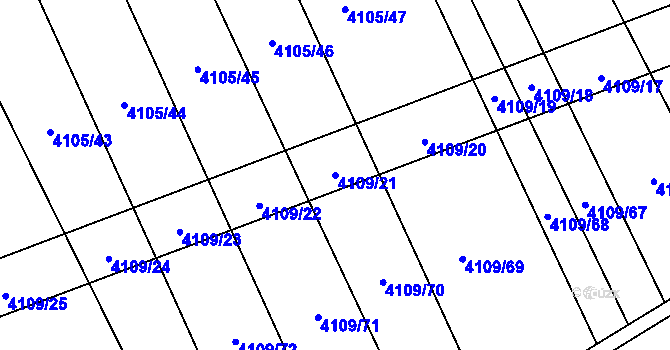 Parcela st. 4109/21 v KÚ Nemochovice, Katastrální mapa
