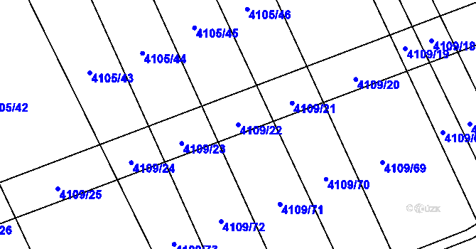 Parcela st. 4109/22 v KÚ Nemochovice, Katastrální mapa