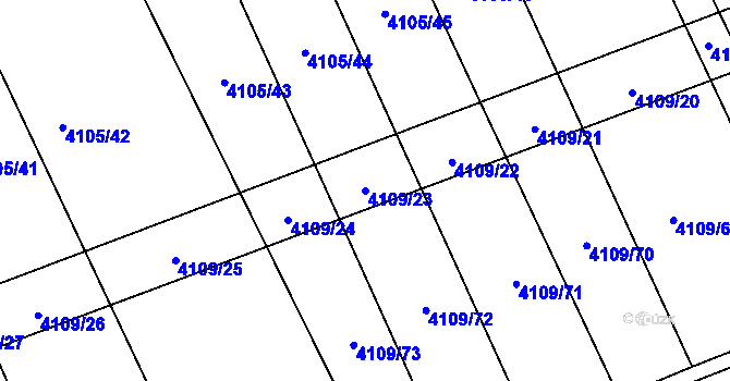 Parcela st. 4109/23 v KÚ Nemochovice, Katastrální mapa