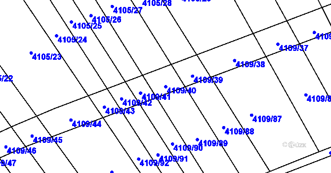 Parcela st. 4109/40 v KÚ Nemochovice, Katastrální mapa