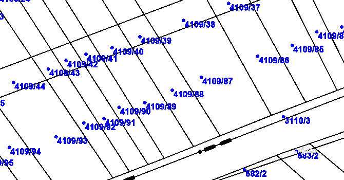 Parcela st. 4109/88 v KÚ Nemochovice, Katastrální mapa