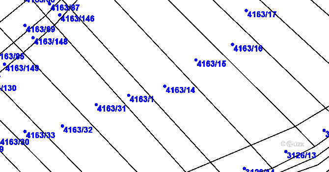 Parcela st. 4163/14 v KÚ Nemochovice, Katastrální mapa
