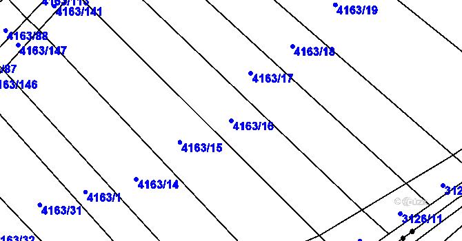 Parcela st. 4163/16 v KÚ Nemochovice, Katastrální mapa