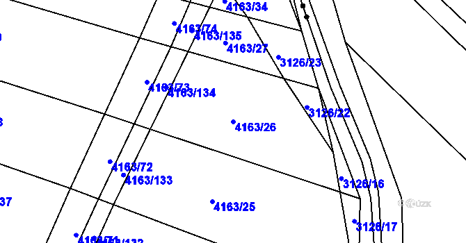 Parcela st. 4163/26 v KÚ Nemochovice, Katastrální mapa