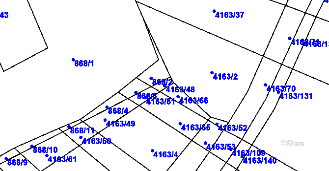 Parcela st. 4163/48 v KÚ Nemochovice, Katastrální mapa