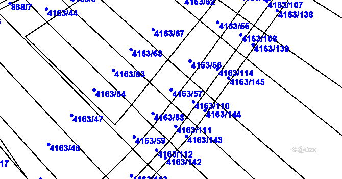 Parcela st. 4163/57 v KÚ Nemochovice, Katastrální mapa