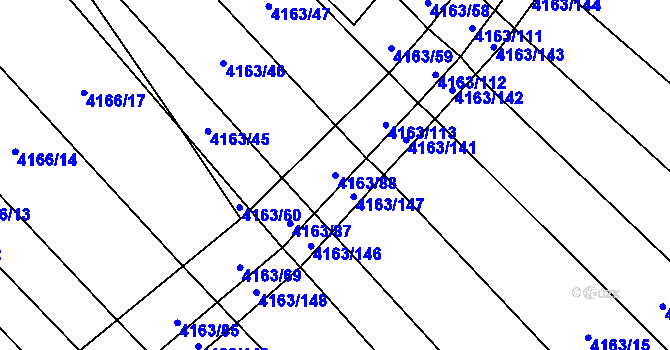 Parcela st. 4163/88 v KÚ Nemochovice, Katastrální mapa