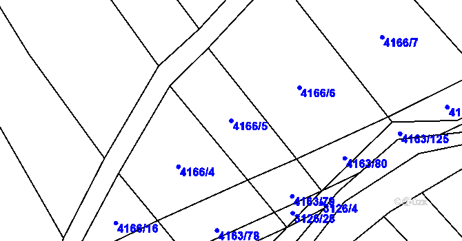 Parcela st. 4166/5 v KÚ Nemochovice, Katastrální mapa