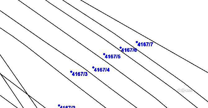 Parcela st. 4167/5 v KÚ Nemochovice, Katastrální mapa