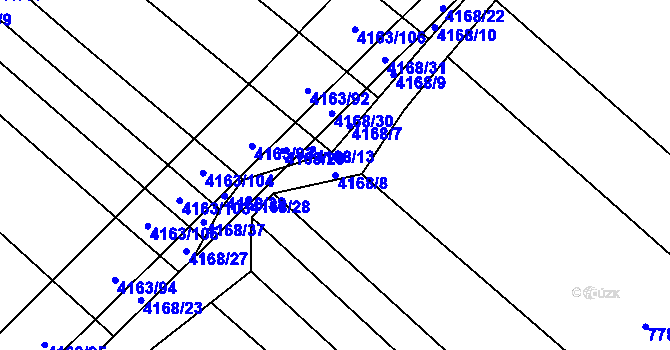 Parcela st. 4168/8 v KÚ Nemochovice, Katastrální mapa