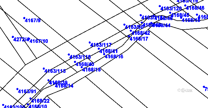 Parcela st. 4168/16 v KÚ Nemochovice, Katastrální mapa