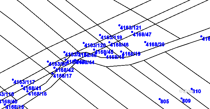 Parcela st. 4168/18 v KÚ Nemochovice, Katastrální mapa