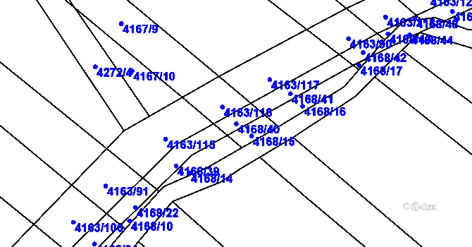 Parcela st. 4168/40 v KÚ Nemochovice, Katastrální mapa